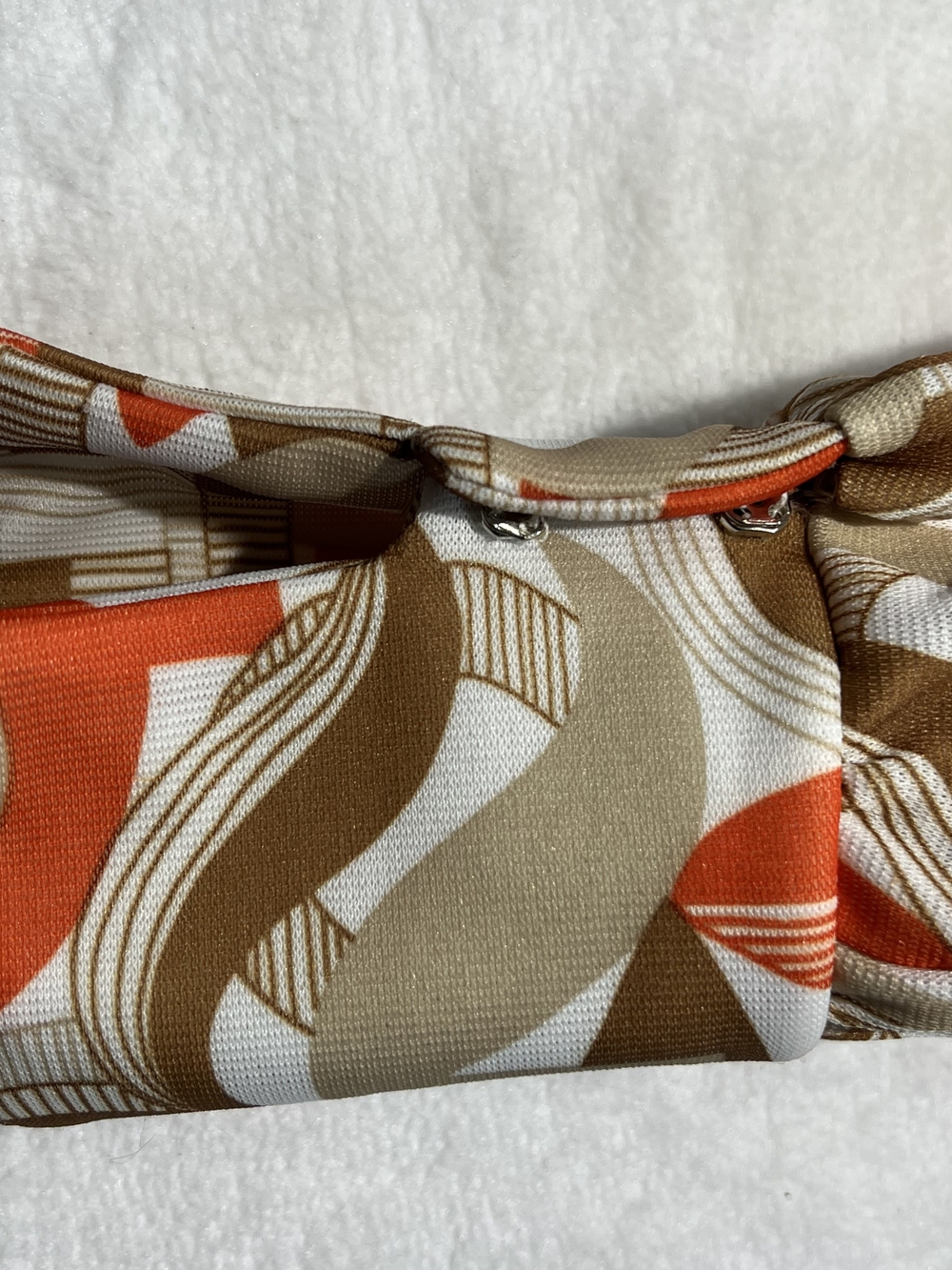 Leslie Fay Beige, Tan and Orange Geometric Mini Dress - Picture 6 of 7